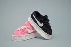 Fashion baby sneakers crochet pattern 4 sizes PDF download Product Image 5