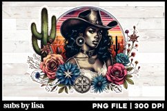 Western Woman Cowgirl Sublimation PNG Product Image 1