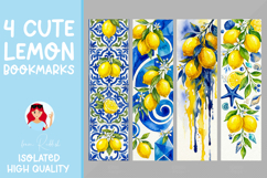32 Watercolor Lemon Bookmarks, Mediterranean Citrus Design Product Image 6