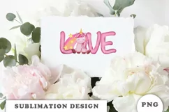 Watercolor Love Unicorn png Product Image 6
