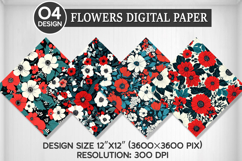 Flowers Seamless Digital Paper, Flowers Background Product Image 1