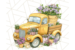Floral Farm Truck Clipart, Cottagecore Country Truck Png Product Image 2