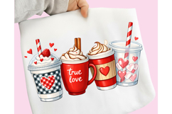 Valentine's Day Coffee Drinks PNG, Valentines Day Coffee PNG Product Image 3