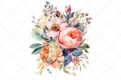 Cute Watercolor Floral Bouquet Clipart Product Image 6