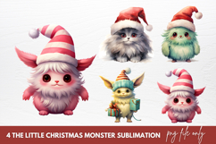 Little Christmas Monster Clipart Sublimation Product Image 1