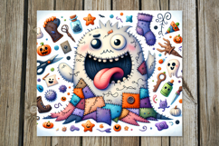Halloween patchwork | spooky Skinny tumbler sublimation P2 Product Image 2