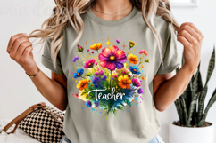Floral Teacher PNG - Teacher Appreciation Sublimation Product Image 5