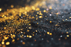 Sparkling gold glitter on dark background with bokeh effect Product Image 1