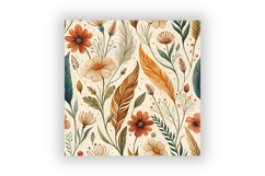 Wavy Hand Drawn Floral Digital Paper, Seamless Watercolor Product Image 6