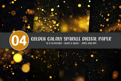 Golden Galaxy Sparkle Digital Paper Product Image 1