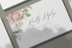 wedding card invitation set with roses flower wreath Product Image 5