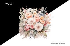 Watercolor Pastel Flowers Clipart, Wedding Flowers Clipart Product Image 1