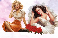 Vintage Pin Up Girl Clipart Sublimation Bundle Product Image 8