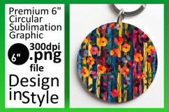 Dynamic Floral Patterns: Sublimation Circle &amp; Keychain Product Image 1