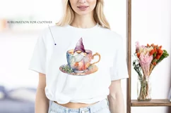 Watercolor Christmas gnome in tea mug, Gnome PNG Product Image 5