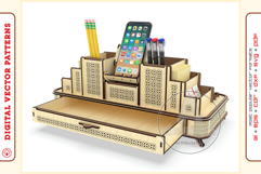Office Organizer v17 - laser cut file - Glowforge ready SVG Product Image 6