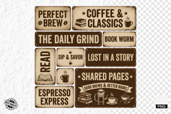 Coffee &amp; Reading Signs PNG Clipart Product Image 1
