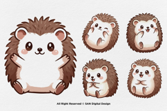 15 Bundle Watercolor Cute Hedgehog Animal Kids Thorns Mammal Product Image 6