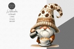 Gnome clipart, Coffee clipart, Gnome sublimation Product Image 1