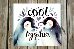 Valentine animals | cute penguin Skinny tumbler sublimation Product Image 2
