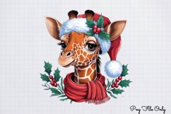 Christmas Giraffes Clipart PNG Product Image 1