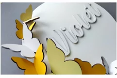 3D Butterfly Nursery sign | Girl Nursery round sign SVG Product Image 3