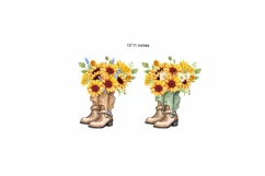 Cowboy boots with sunflowers, Watercolor Cowboy Boots, Boots Product Image 2
