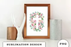 Watercolor Floral cross Png clipart Product Image 6