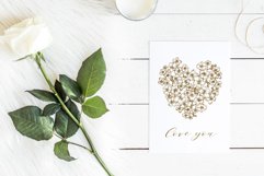 Vintage love valentines card with floral heart Product Image 3