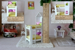 Miniature bunk bed digital file 1:12 dollhouse furniture Product Image 6