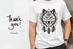 Wolf Dreamcatcher Tribal Line Art Vector Product Image 4