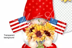 Gnomes with sunflowers happy Independence Day of America Product Image 5