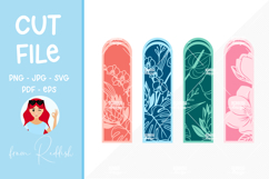 4 Floral Bookmarks Paper cut SVG Laser cut,Cricut,Silhouette Product Image 1