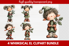 Whimsical Elf Clipart | Cute Christmas Elf PNG Illustration Product Image 1