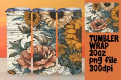 Vintage Floral Pattern Tumbler Wrap - Sublimation Product Image 1