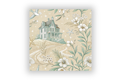 Seaside Toile Digital Paper Pack, Vintage Floral Toile Product Image 6