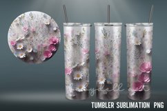 3D Tumbler Wrap| 3D Flowers Art Tumbler Sublimation Product Image 4