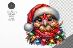 Christmas clipart, Chickens clipart, Funny clipart Product Image 1