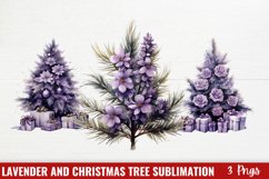 Lavender And Christmas Tree Sublimation Clipart Product Image 1