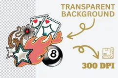 Retro Gambling Tattoo PNG | Vintage Casino Sublimation Product Image 3