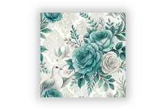 Teal Wedding Floral Seamless Digital Paper, Vintage Pattern Product Image 6