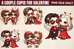 Couple Cupid For Valentine Clipart PNG Product Image 1