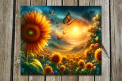 Romantic sunflower | 8 Skinny tumbler Sublimation designs Product Image 6