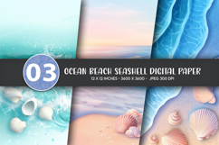 Ocean Beach Seashell Digital Paper Product Image 1