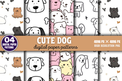 Cute Dog Digital Paper Background PNG Product Image 1
