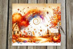 Golden Autumn, Fall | 8 Skinny Tumbler Sublimation designs Product Image 6