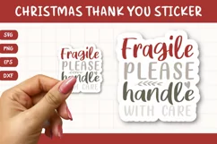 Printable Christmas Thank You Sticker | Fragile Product Image 1