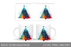 Christmas Tree Mug Design. Rainbow Christmas Tree Mug Product Image 1