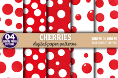 Cherries Digital Paper Background Bundle PNG Product Image 7