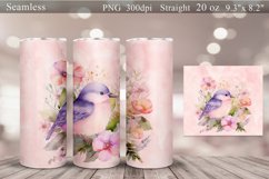 Watercolor Birds and Flowers Tumbler Sublimation Wrap Bundle Product Image 7